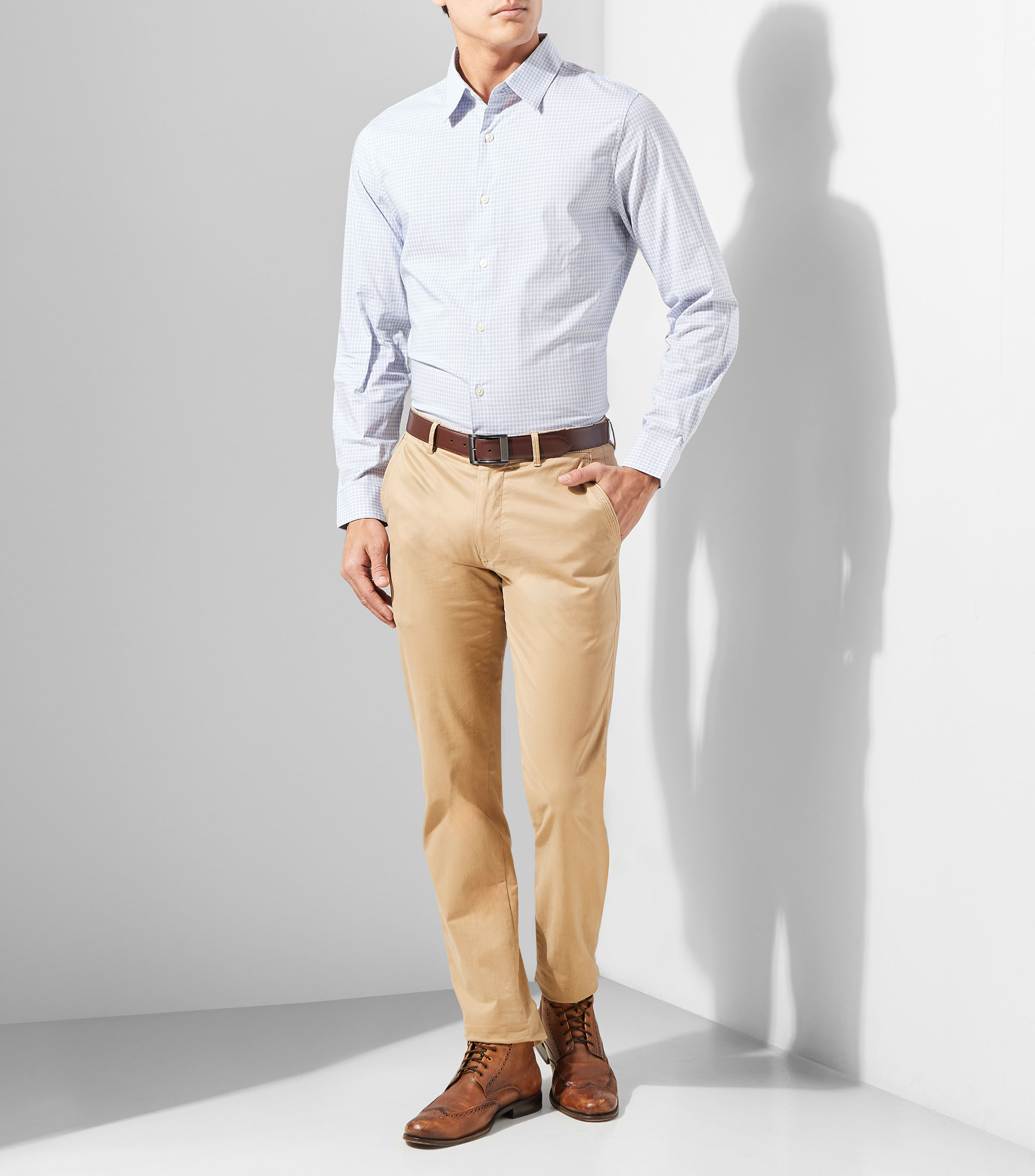 Camisa cuadros manga larga Hombre